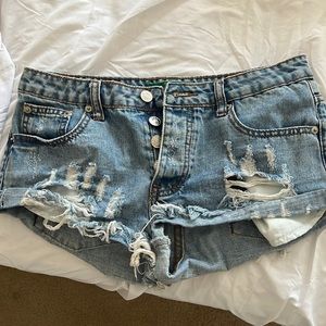 ripped jean shorts